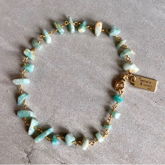 Handmade Amazonite rosary chain bracelet - Picture 2 of 5